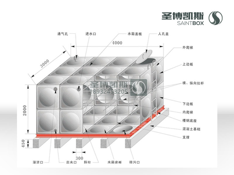 不锈钢生活水箱结构图