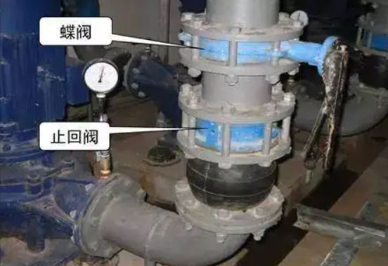 水泵止回阀蝶阀安装图