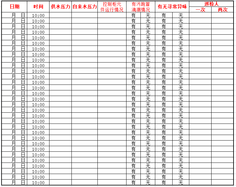 亚州成人阴蒂在线播放 快看，二次供水设备巡检表在这里
